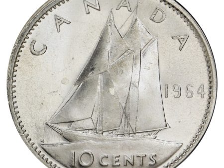 1964 Canada 10-cents Brilliant Uncirculated (MS-63) Fashion