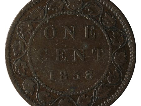 1858 Canada 1-cent F-VF (F-15) $ For Cheap