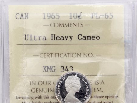 1965 Canada 10-cents ICCS Certified PL-65 Ultra Heavy Cameo For Sale