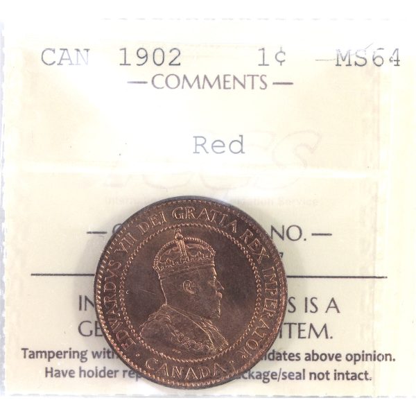 1902 Canada 1-cent ICCS Certified MS-64 Red (XDM 367) For Cheap