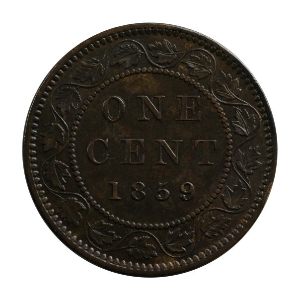 1859 Wide 9 8 Canada 1-cent AU-UNC (AU-55) $ Hot on Sale