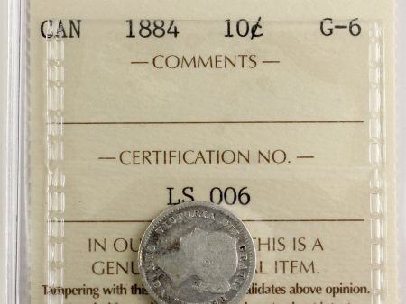 1884 Canada 10-cents ICCS Certified G-6 Online