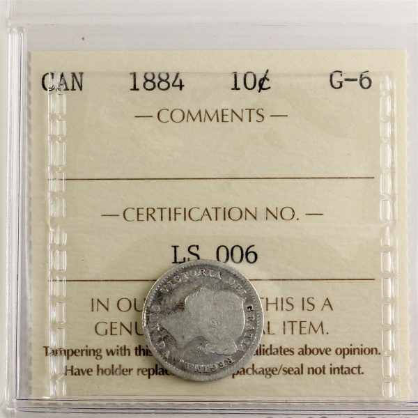 1884 Canada 10-cents ICCS Certified G-6 Online