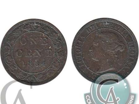 1884 Obv. 1 Canada 1-cent F-VF (F-15) $ For Cheap