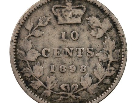 1898 Obv. 5 Canada 10-cents Very Good (VG-8) $ Online Hot Sale