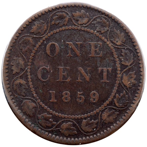 1859 Wide 9 8 Canada 1-cent Very Good (VG-8) Online Hot Sale