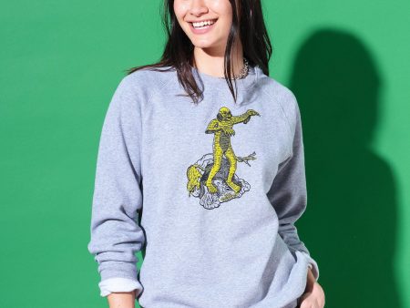 Creature Model Kit Crewneck Heather Gray Fleece on Sale