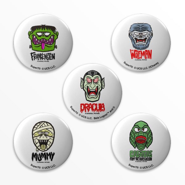 Universal Monsters Button Pack - FreakyFaces (Set of 5) Online Sale