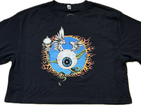 NEW Rick Griffin  Flying Eyeball  Black Crop Top Online now