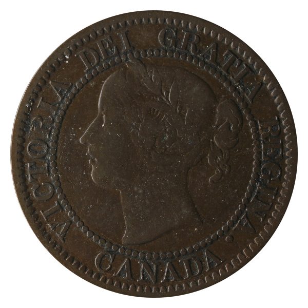 1858 Canada 1-cent F-VF (F-15) $ For Cheap