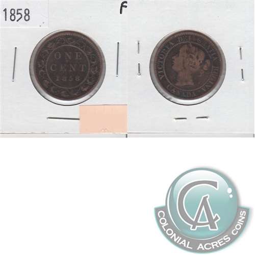 1858 Canada 1-cent Fine (F-12) $ Sale