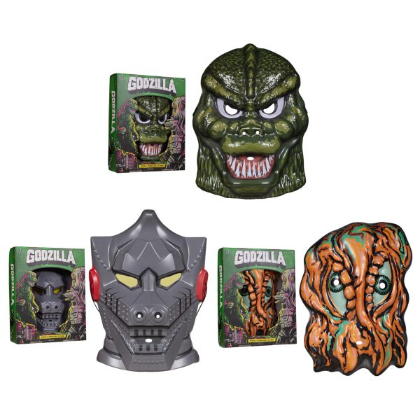 Toho Masks - Godzilla (Green), Mechagodzilla (Grey) & Hedorah (Orange) Online