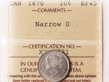 1870 Narrow 0 Canada 10-cents ICCS Certified EF-45 Online Hot Sale