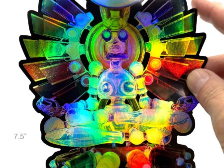 HUGE Banjo  Fractal Foam Devi On A F-250 Superduty  Rainbow Holographic Vinyl Sticker on Sale