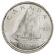 1965 Canada 10-cents Brilliant Uncirculated (MS-63) Supply