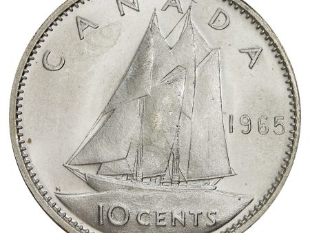 1965 Canada 10-cents Brilliant Uncirculated (MS-63) Supply