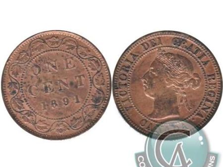 1891 SDSL Obv. 3 Canada 1-cent Very Fine (VF-20) $ Online Hot Sale