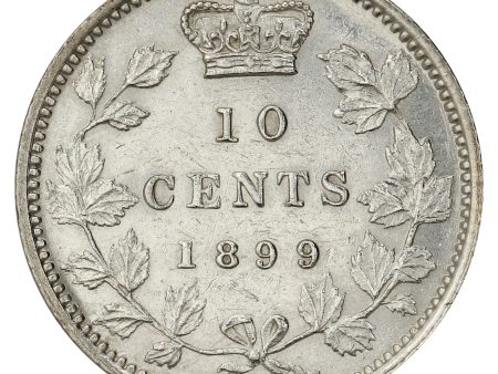 1899 Large 9 s Canada 10-cents Almost Uncirculated (AU-50) $ Online Sale