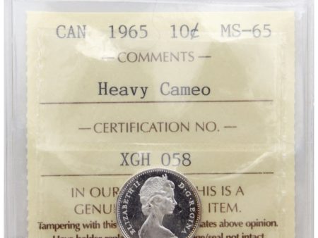 1965 Canada 10-cents ICCS Certified MS-65 Heavy Cameo Online now