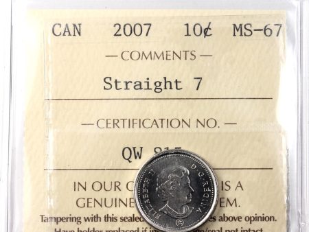 2007 Straight 7 Canada 10-cents ICCS Certified MS-67 Online now