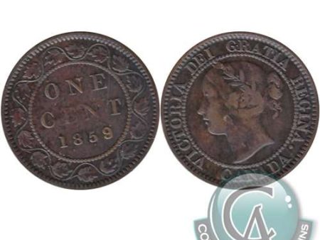 1859 Wide 9 8 Canada 1-cent Fine (F-12) $ Cheap