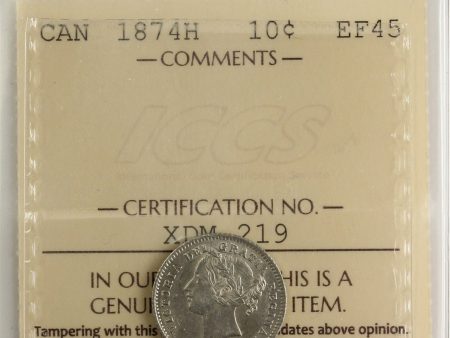 1874H Canada 10-cents ICCS Certified EF-45 Sale