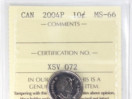 2004P Canada 10-cents ICCS Certified MS-66 Online now