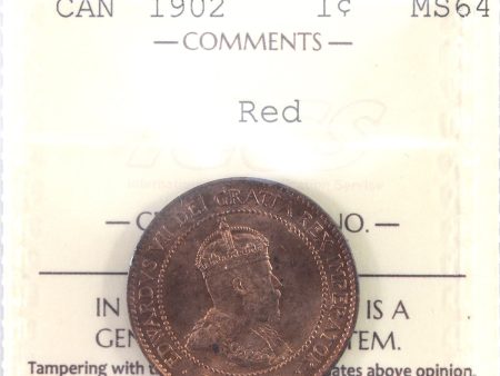 1902 Canada 1-cent ICCS Certified MS-64 Red (XDM 365) Hot on Sale