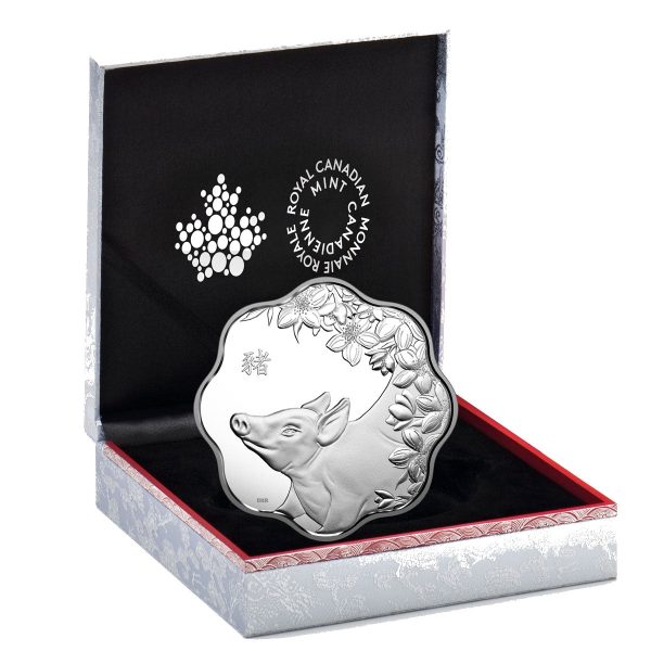 2019 Canada $15 Lunar Lotus - Year of the Pig Fine Silver Coin (No Tax) Online Hot Sale