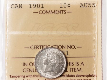 1901 Canada 10-cents ICCS Certified AU-55 For Discount