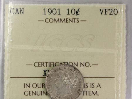 1901 Canada 10-cents ICCS Certified VF-20 For Sale